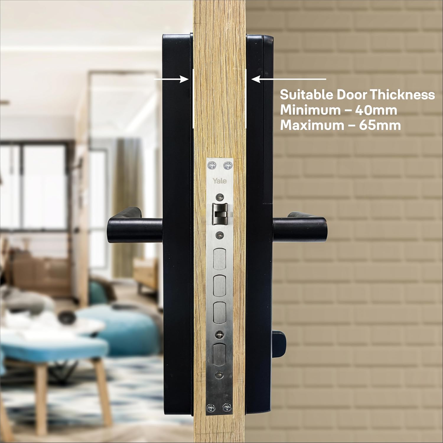 Yale YDME 100 NxT, Smart Door Lock with Biometric, Pincode, RFID Card & Mechanical Keys, Color- Black, for Home & Office - Image 5